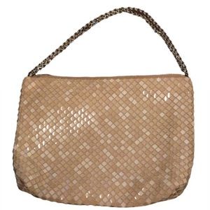 Beige Mesh Minimalist Purse